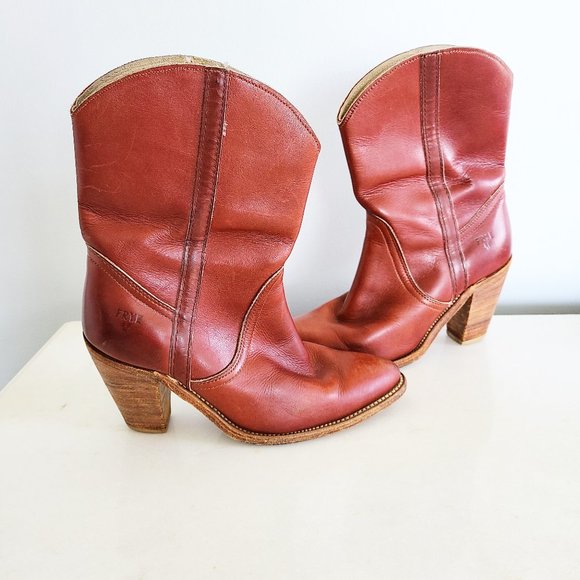 Frye Shoes - Frye leather heeled western cowgirl boots